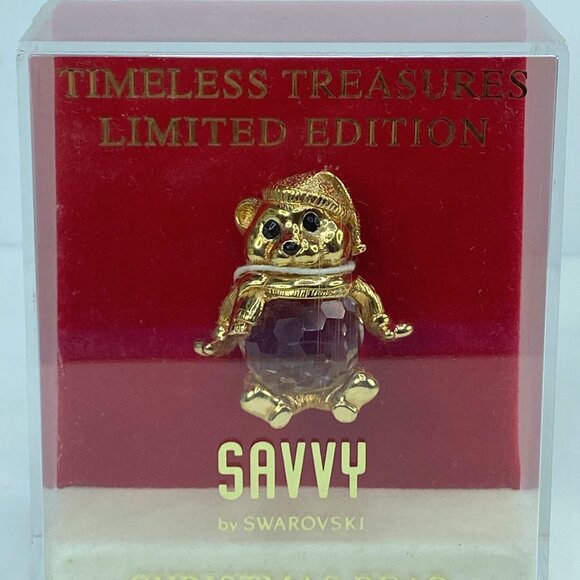 Swarovski Christmas Bear Pendant Chain Limited Edition Savvy in box S163 - Picture 7 of 7